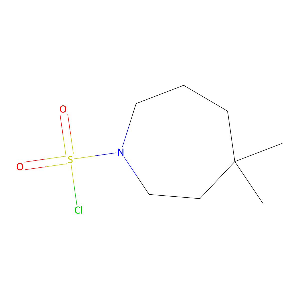 4,4-Dimethylazepane-1-sulfonyl chloride molecular structure, CAS 1494928-34-5