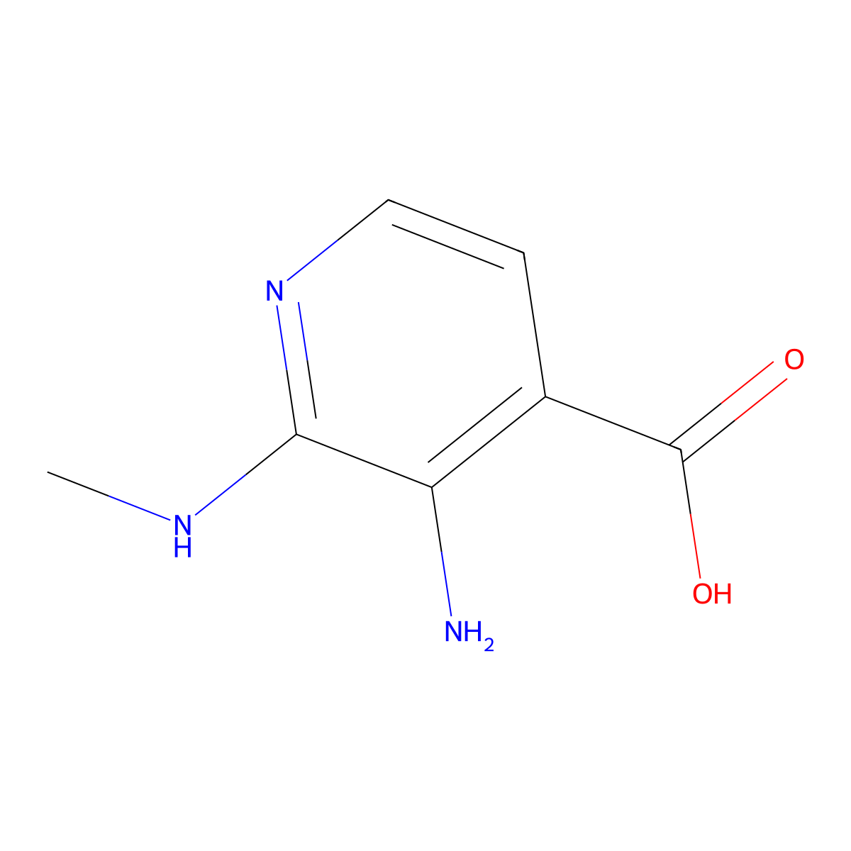 3-Amino-2-(methylamino)pyridine-4-carboxylic acid molecular structure, CAS 1494933-38-8