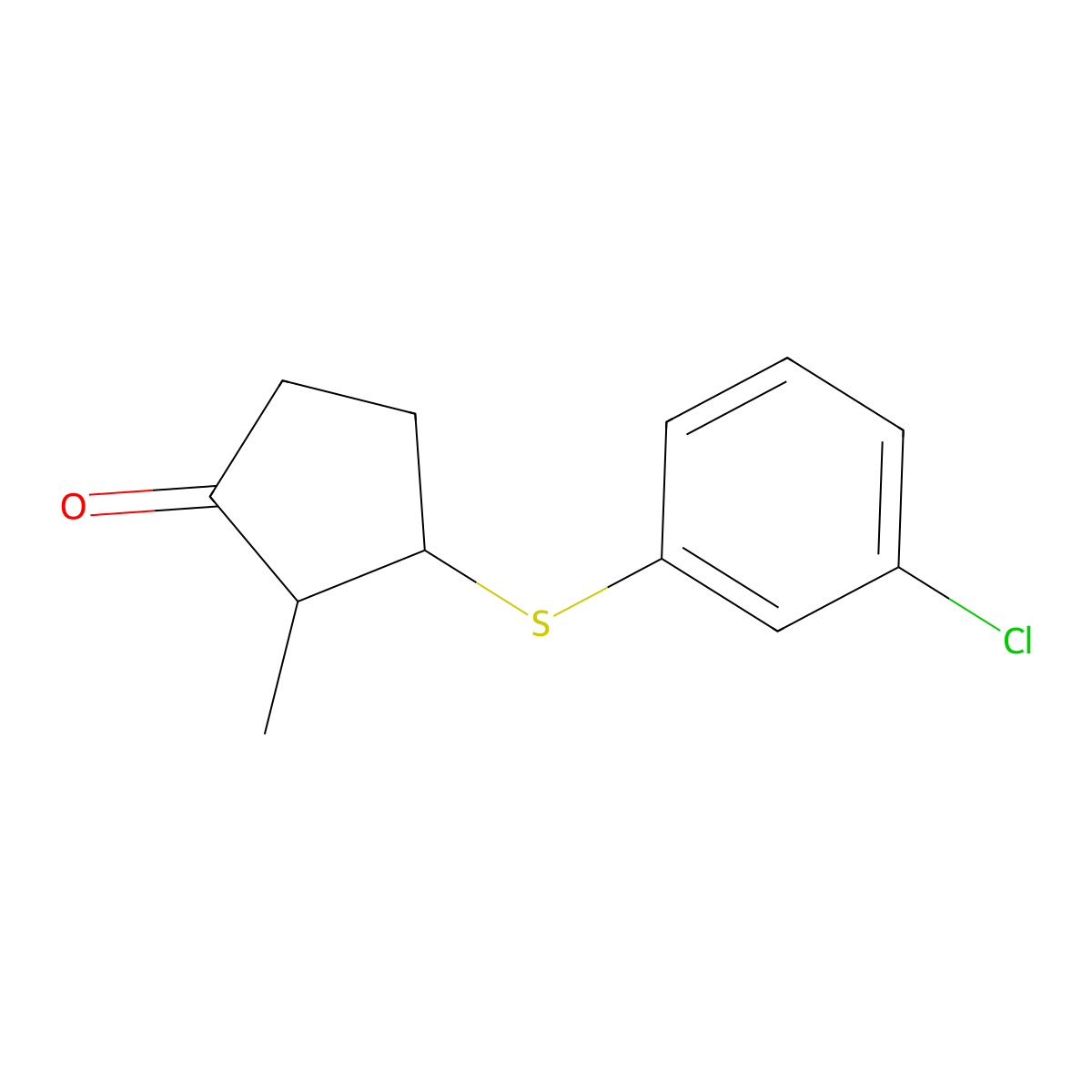 3-[(3-Chlorophenyl)sulfanyl]-2-methylcyclopentan-1-one molecular structure, CAS 1494935-48-6