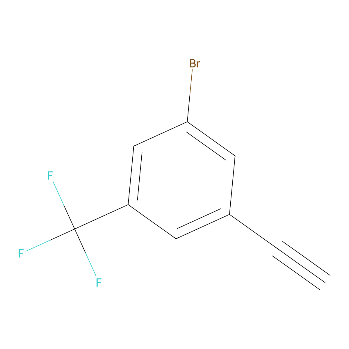 1-Bromo-3-ethynyl-5-(trifluoromethyl)benzene molecular structure, CAS 1494947-64-6