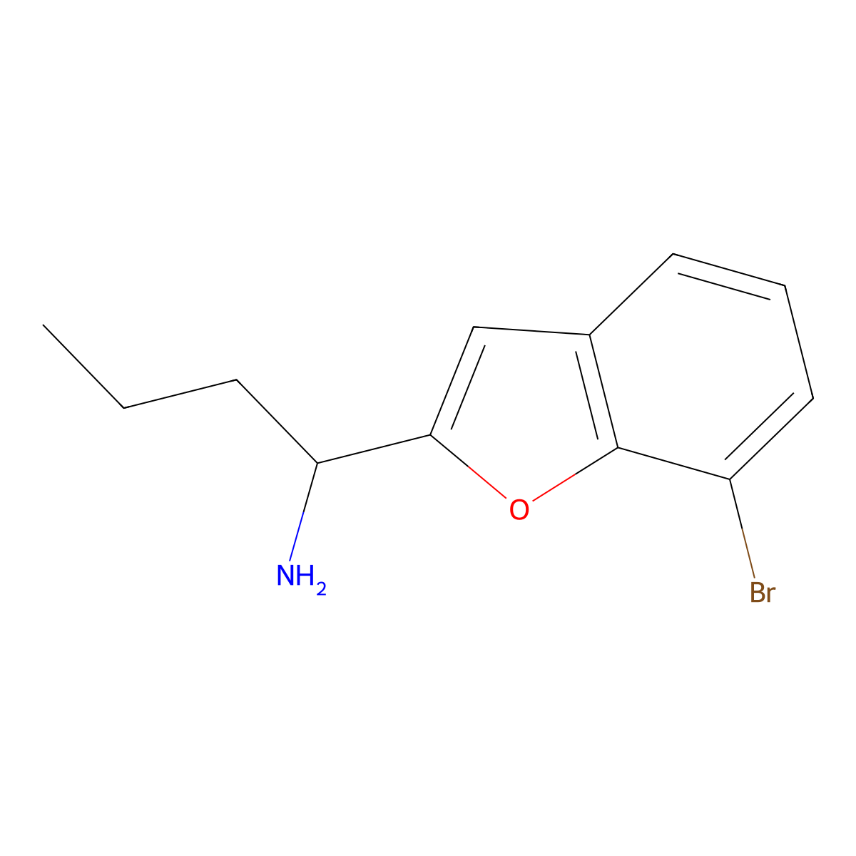 1-(7-Bromobenzofuran-2-yl)butan-1-amine molecular structure, CAS 1494947-85-1