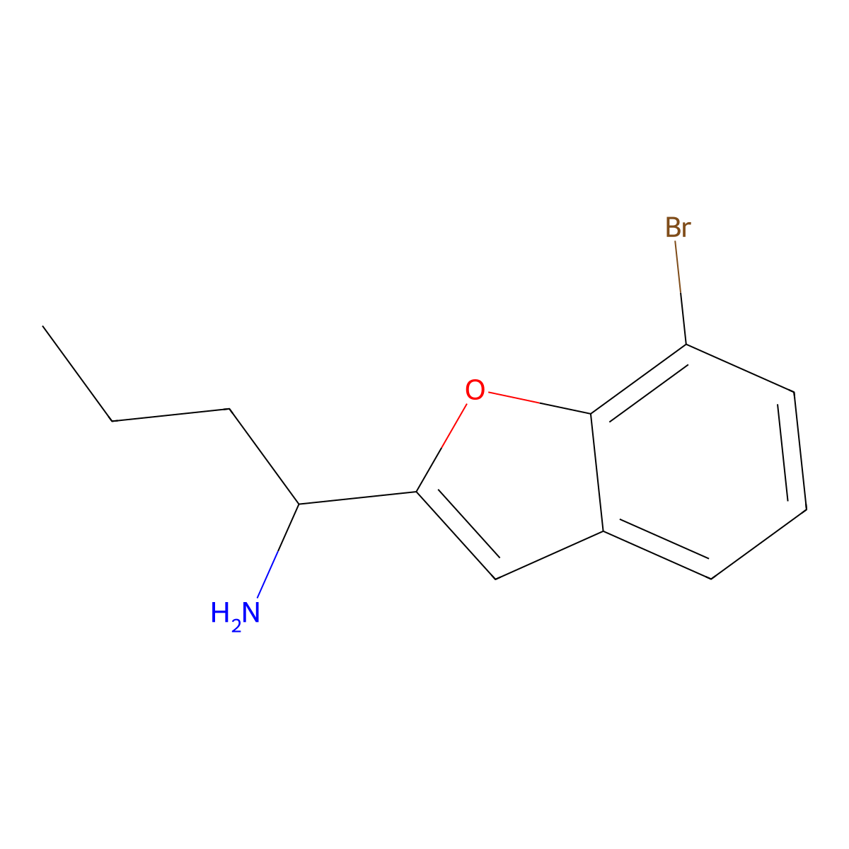 1-(7-Bromobenzofuran-2-yl)butan-1-amine molecular structure, CAS 1494947-85-1