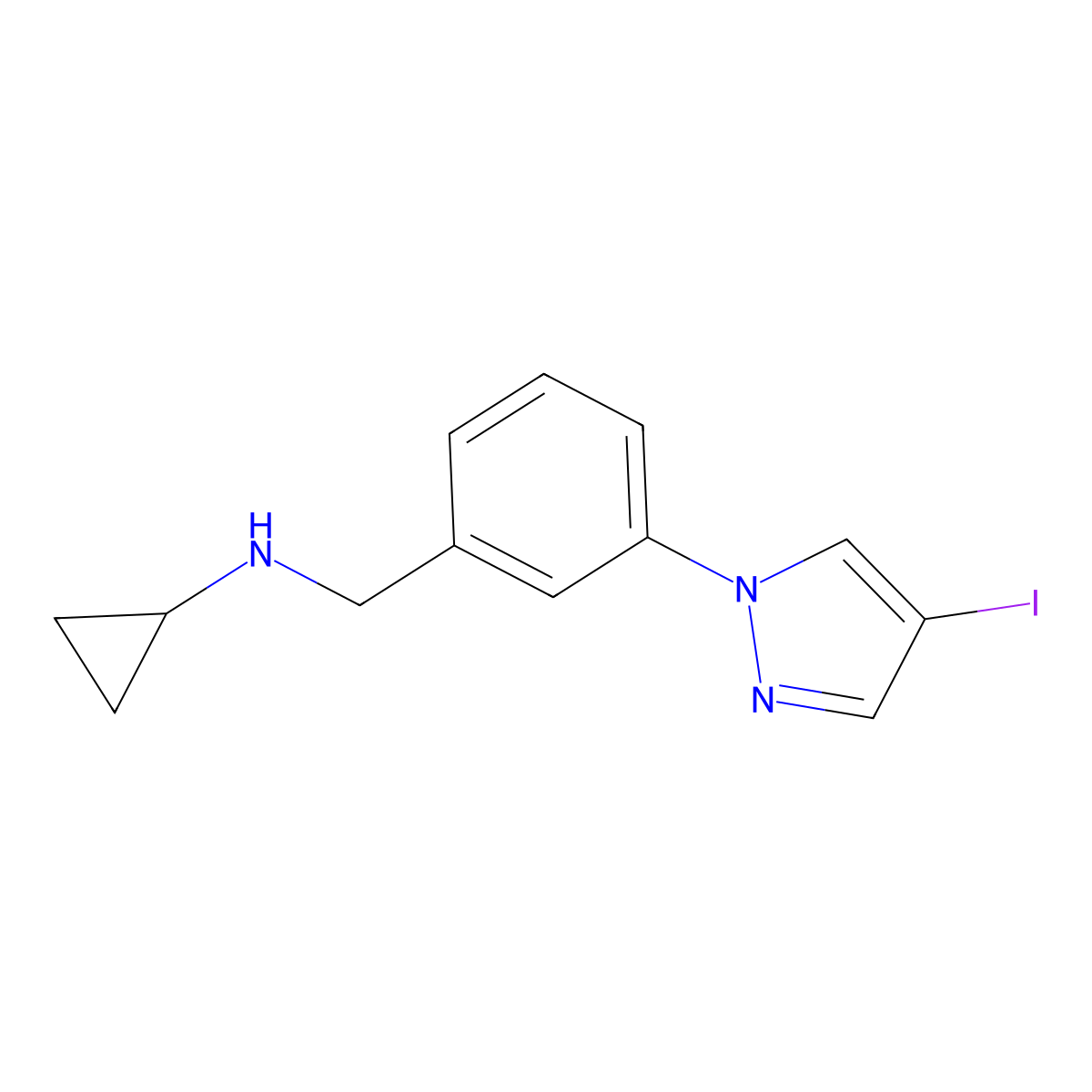 n-(3-(4-Iodo-1h-pyrazol-1-yl)benzyl)cyclopropanamine molecular structure, CAS 1494951-15-3