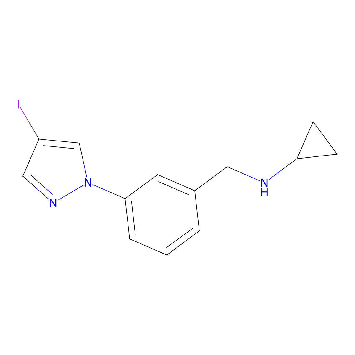 n-(3-(4-Iodo-1h-pyrazol-1-yl)benzyl)cyclopropanamine molecular structure, CAS 1494951-15-3