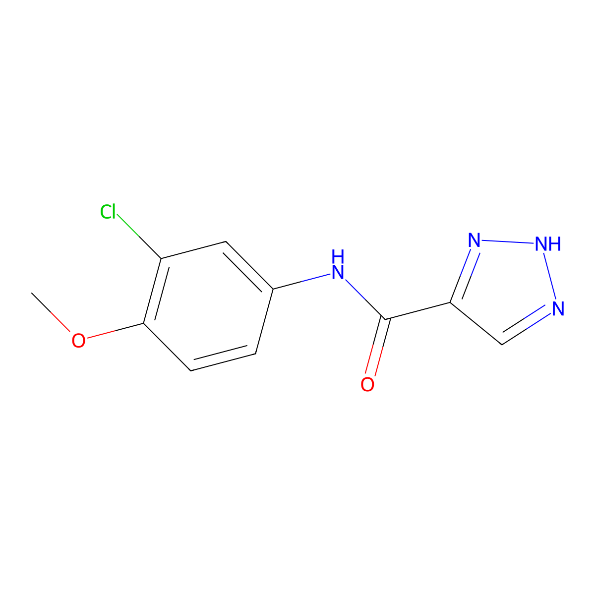N-(3-chloro-4-methoxyphenyl)-1H-1,2,3-triazole-5-carboxamide molecular structure, CAS 1494952-73-6