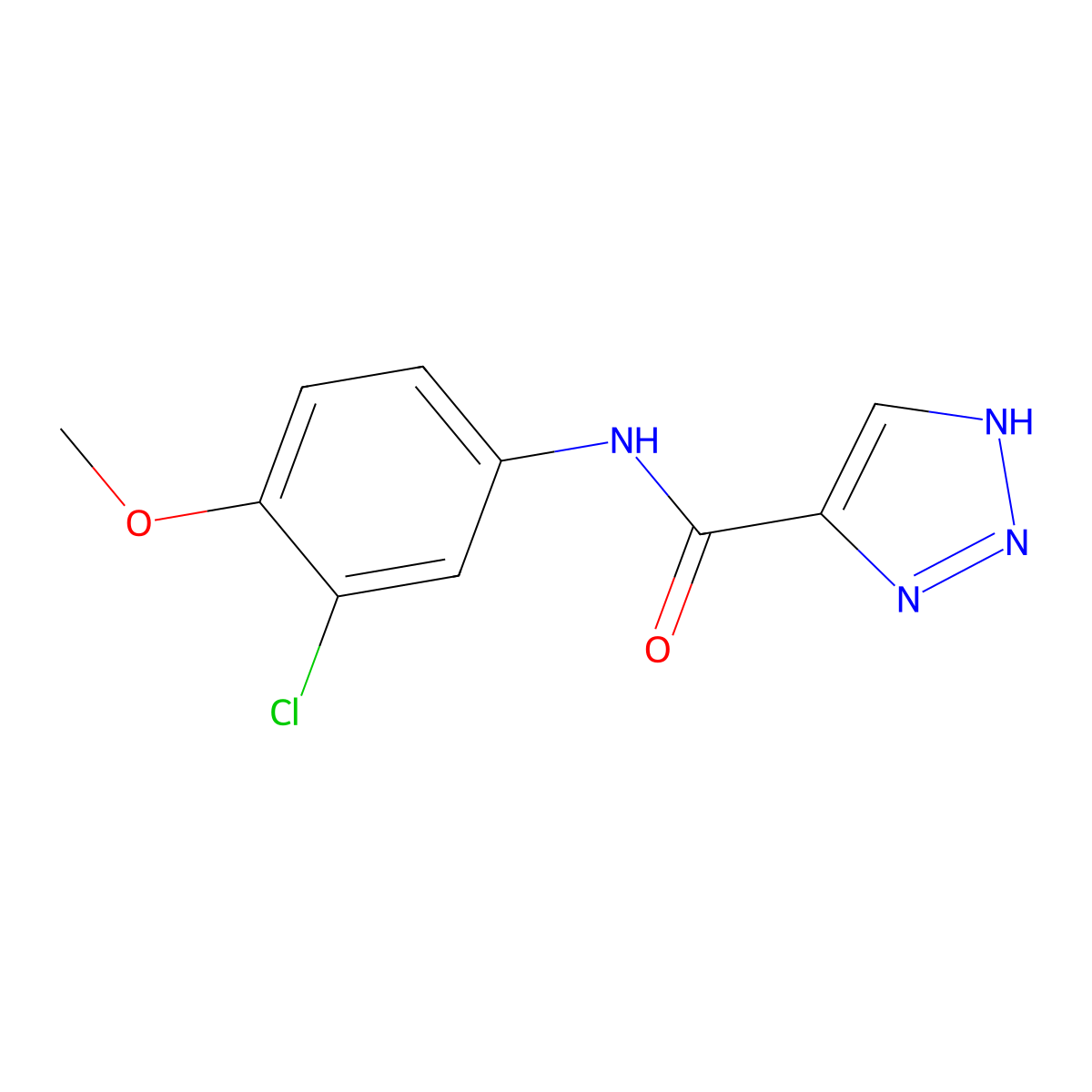 N-(3-chloro-4-methoxyphenyl)-1H-1,2,3-triazole-5-carboxamide molecular structure, CAS 1494952-73-6