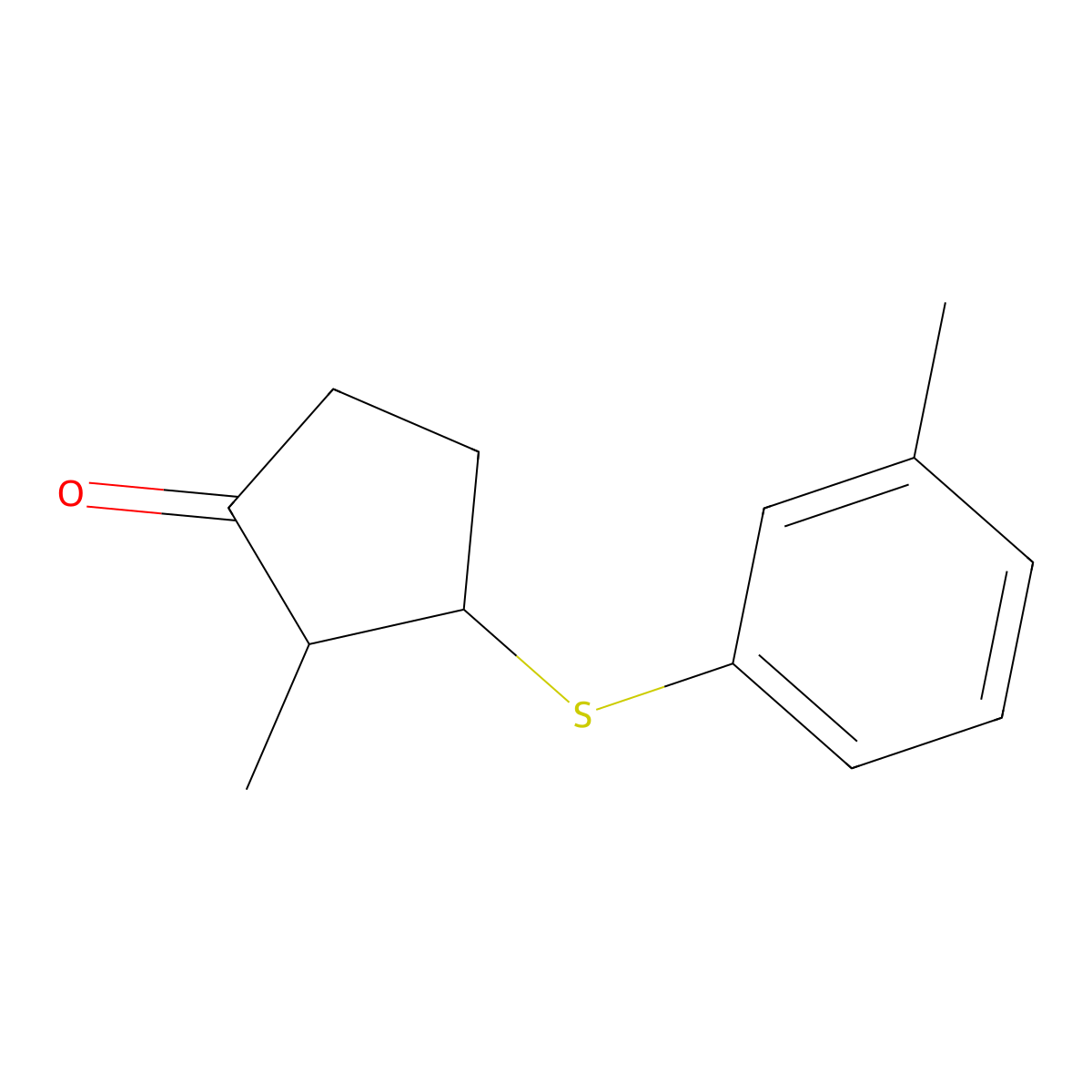 2-Methyl-3-[(3-methylphenyl)sulfanyl]cyclopentan-1-one molecular structure, CAS 1494962-30-9