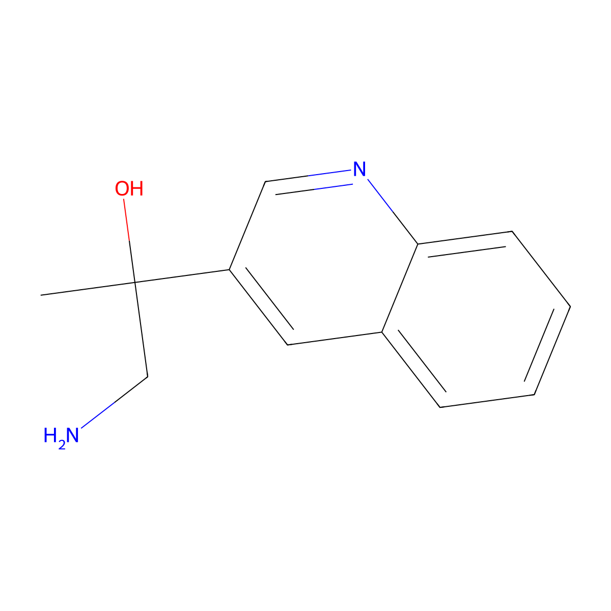 1-Amino-2-(quinolin-3-yl)propan-2-ol molecular structure, CAS 1494972-80-3