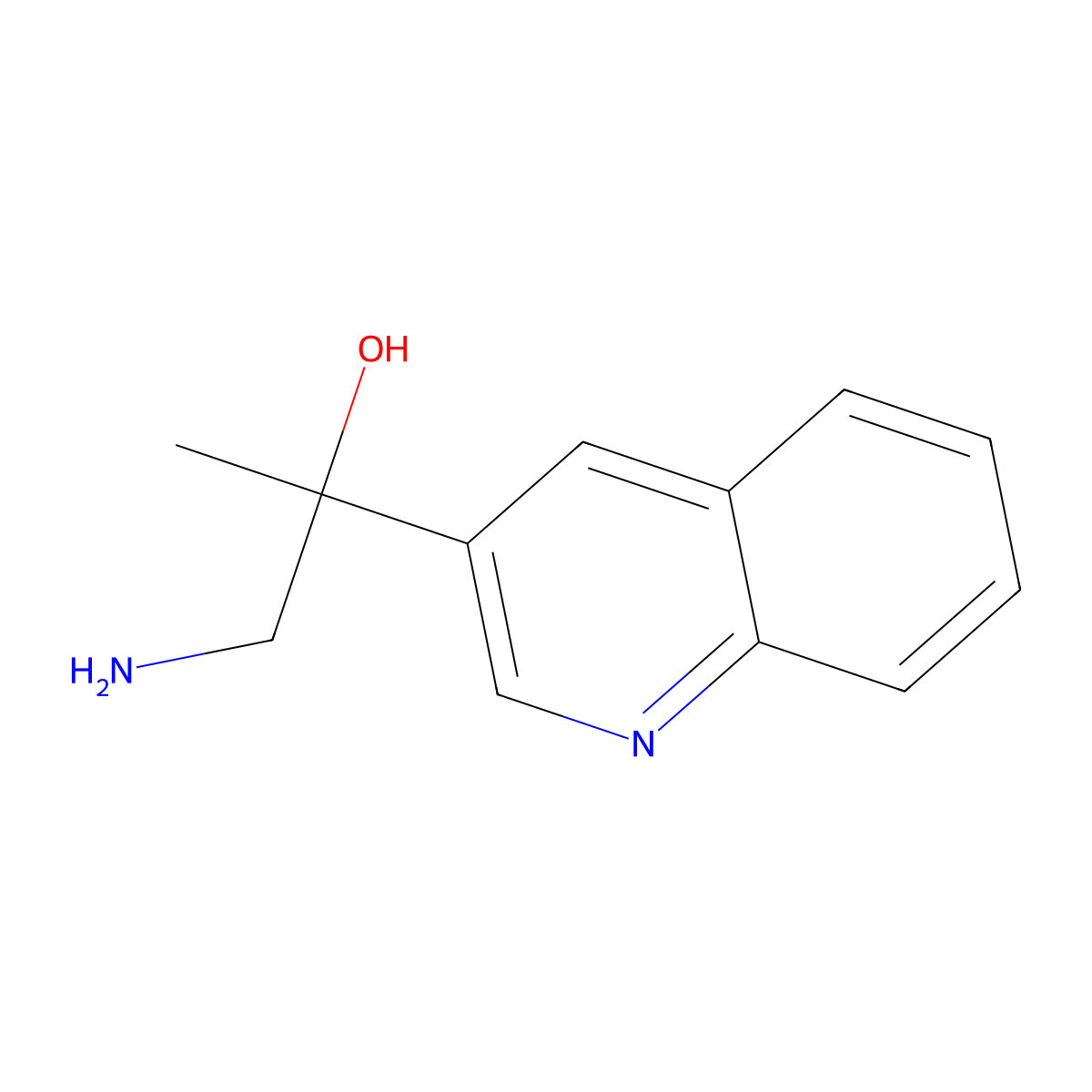 1-Amino-2-(quinolin-3-yl)propan-2-ol molecular structure, CAS 1494972-80-3