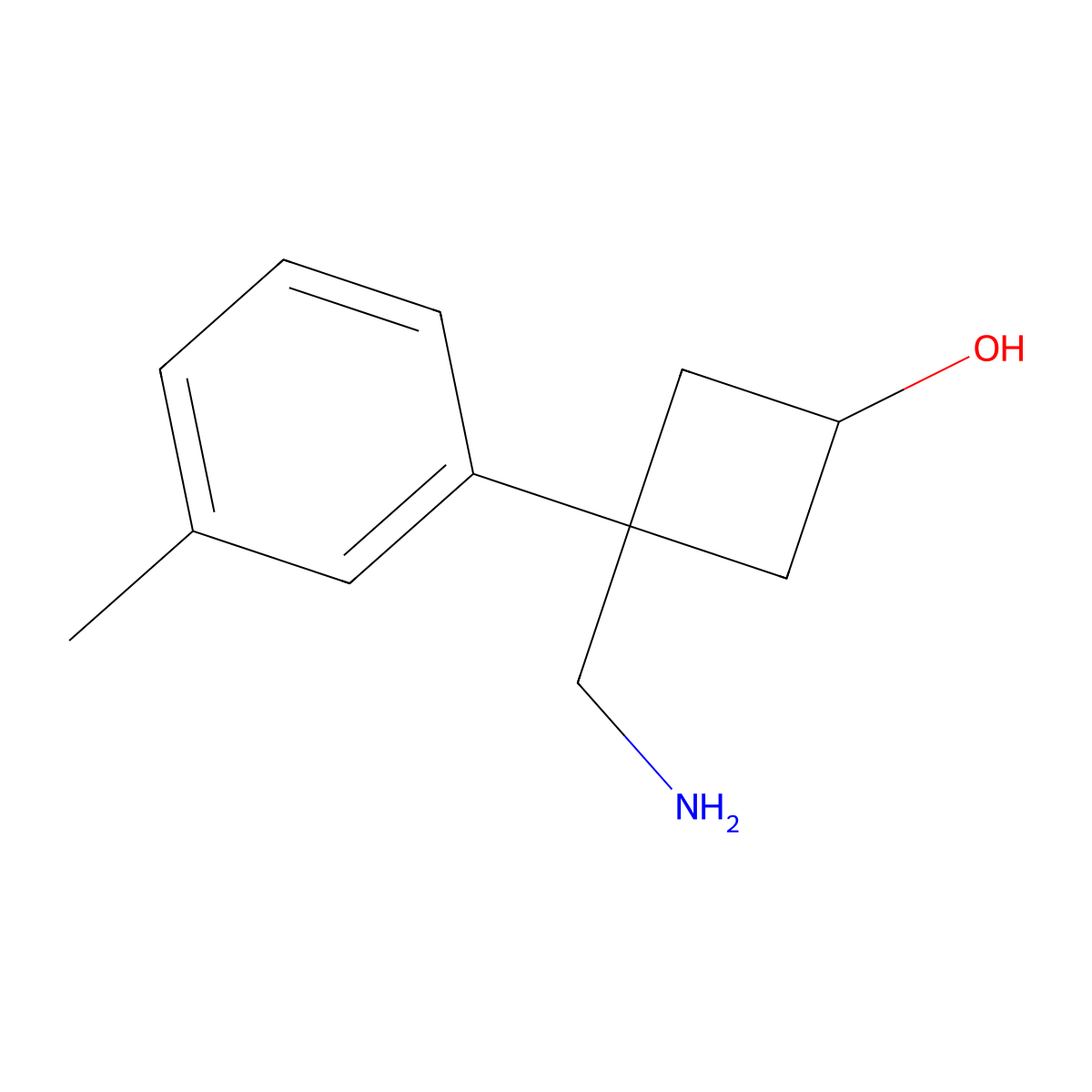 3-(Aminomethyl)-3-(m-tolyl)cyclobutan-1-ol molecular structure, CAS 1494978-05-0