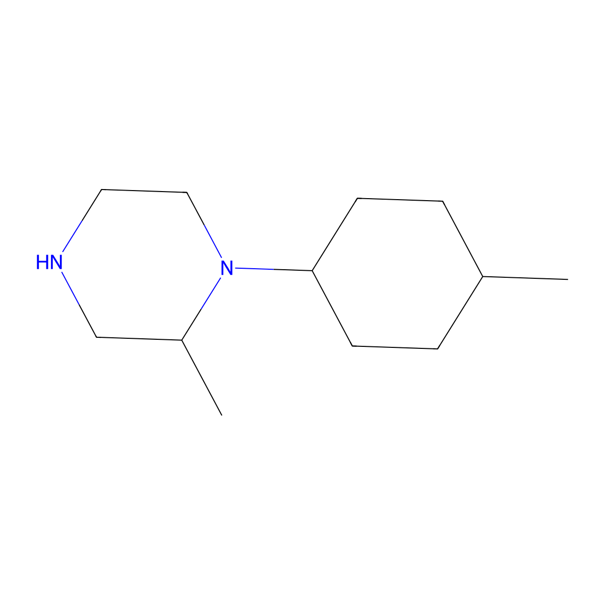 2-Methyl-1-(4-methylcyclohexyl)piperazine molecular structure, CAS 1494993-01-9