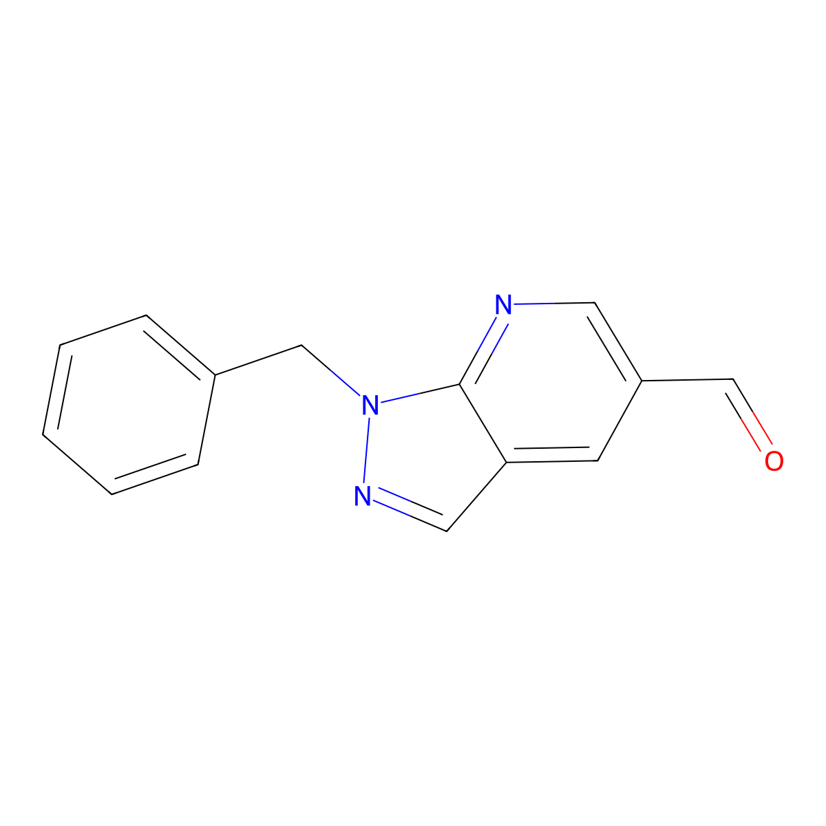 1-Benzyl-1H-pyrazolo[3,4-B]pyridine-5-carbaldehyde molecular structure, CAS 1494997-01-1