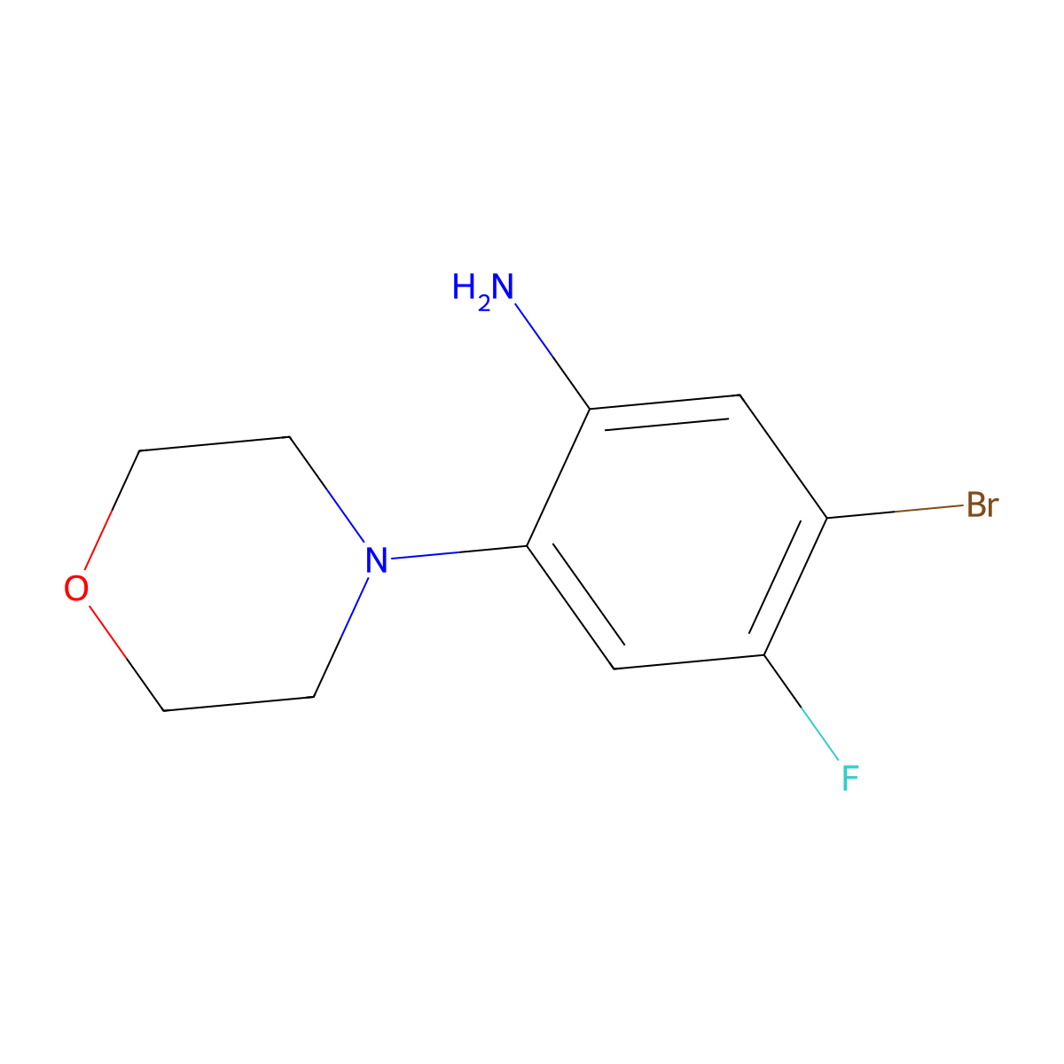 5-Bromo-4-fluoro-2-(morpholin-4-yl)aniline molecular structure, CAS 1494998-38-7