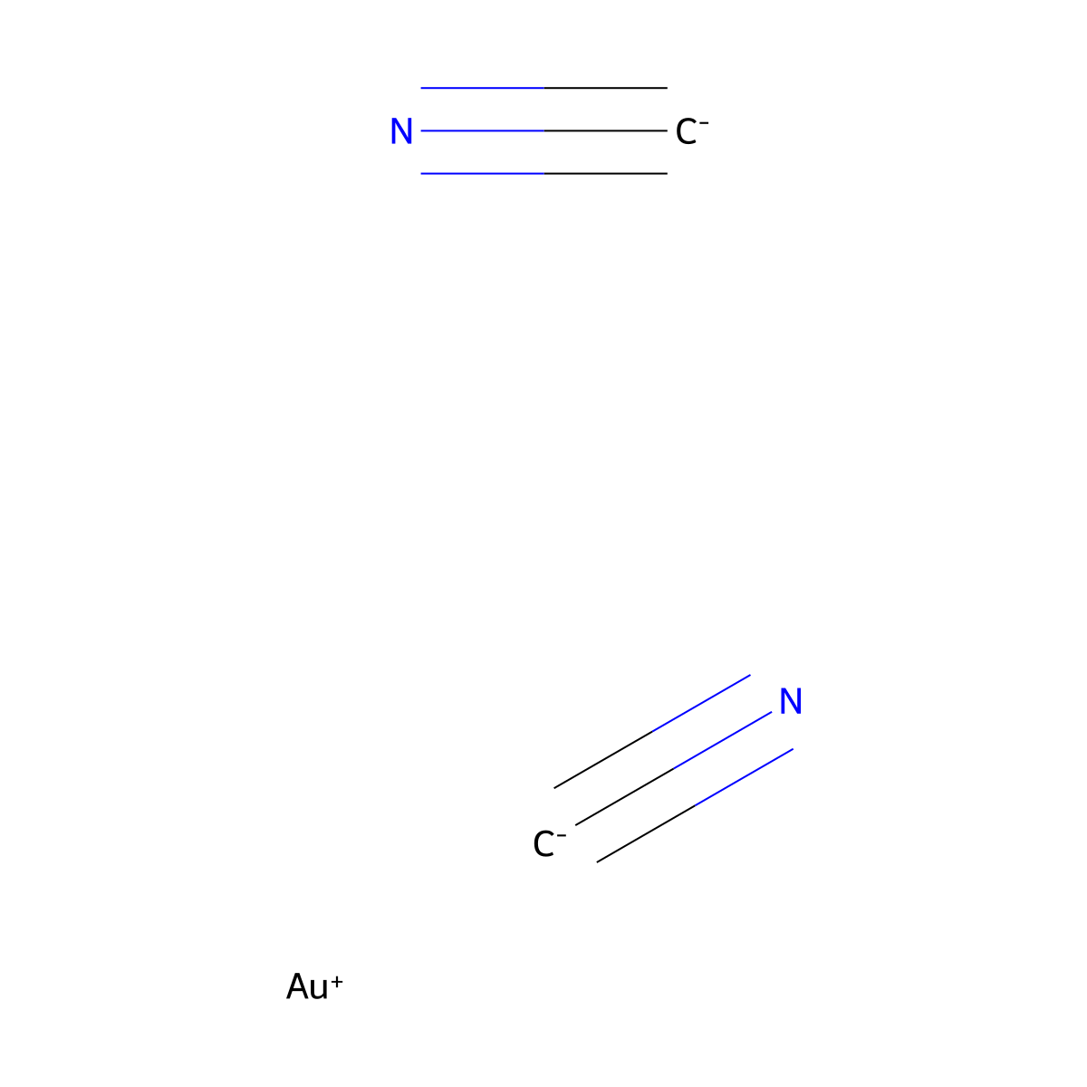 Dicyanoaurate ion molecular structure, CAS 14950-87-9