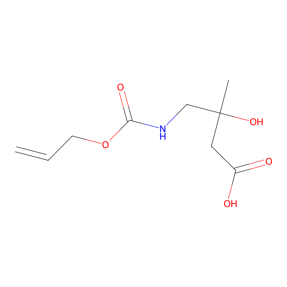 3-Hydroxy-3-methyl-4-{[(prop-2-en-1-yloxy)carbonyl]amino}butanoic acid molecular structure, CAS 1495006-66-0