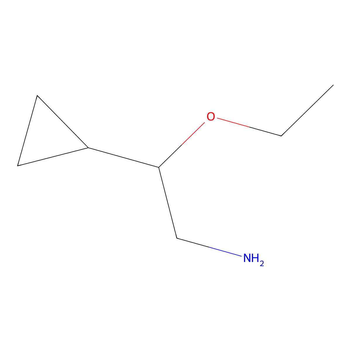 2-Cyclopropyl-2-ethoxyethan-1-amine molecular structure, CAS 1495007-06-1