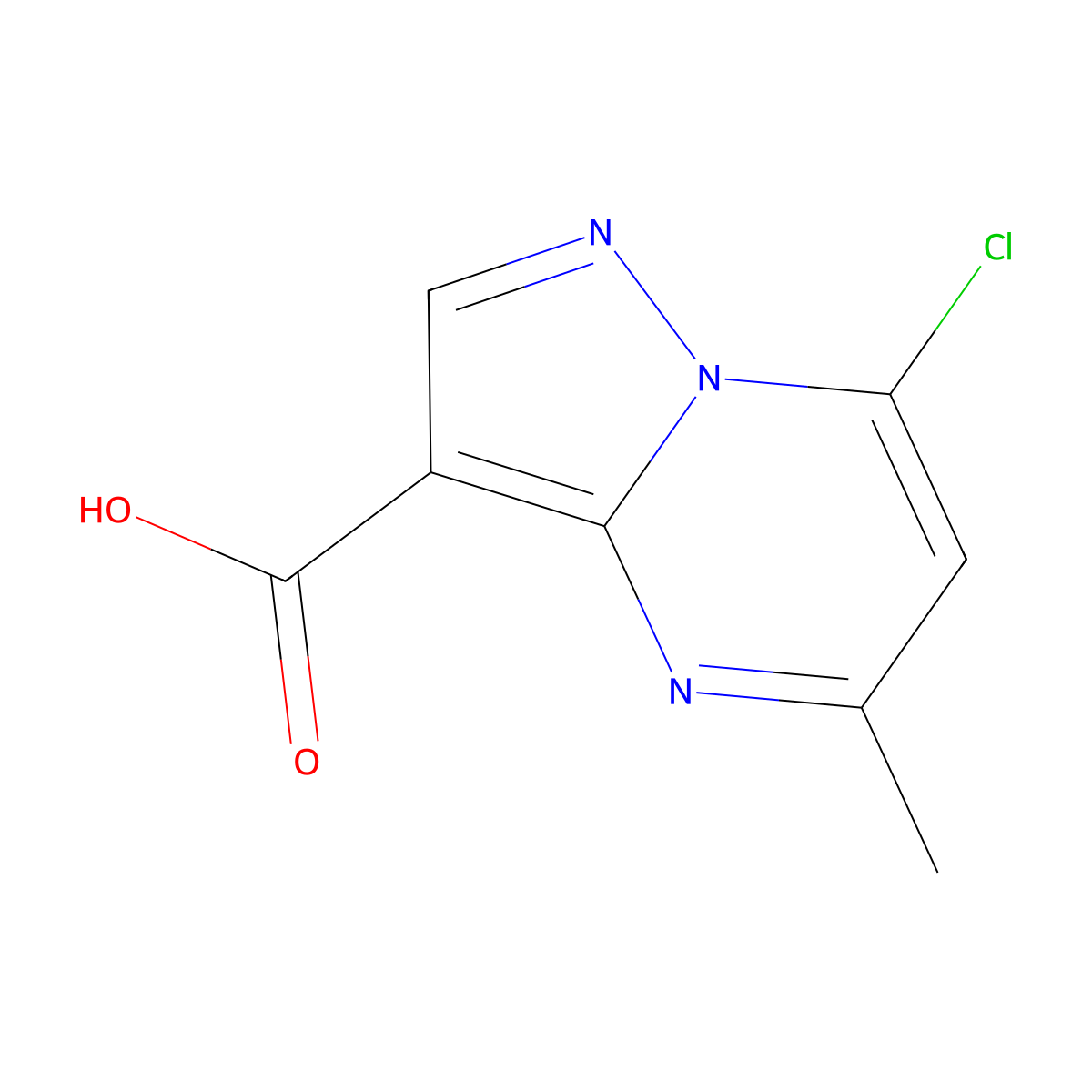 7-Chloro-5-methylpyrazolo[1,5-a]pyrimidine-3-carboxylic acid molecular structure, CAS 1495016-23-3
