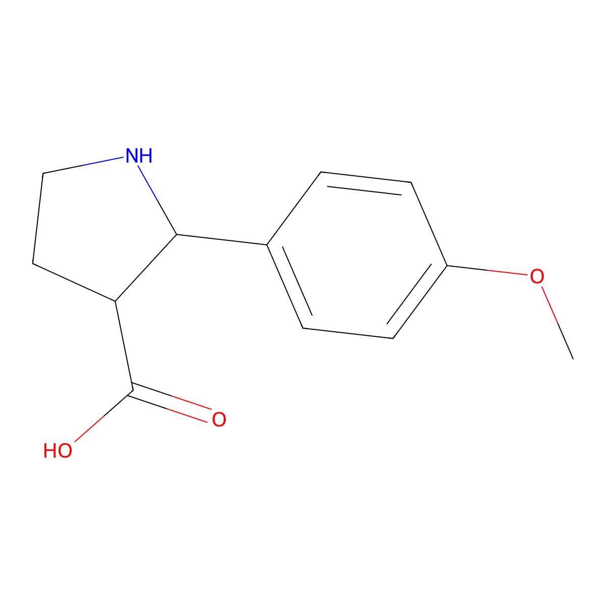 2-(4-Methoxyphenyl)pyrrolidine-3-carboxylic acid molecular structure, CAS 1495024-45-7