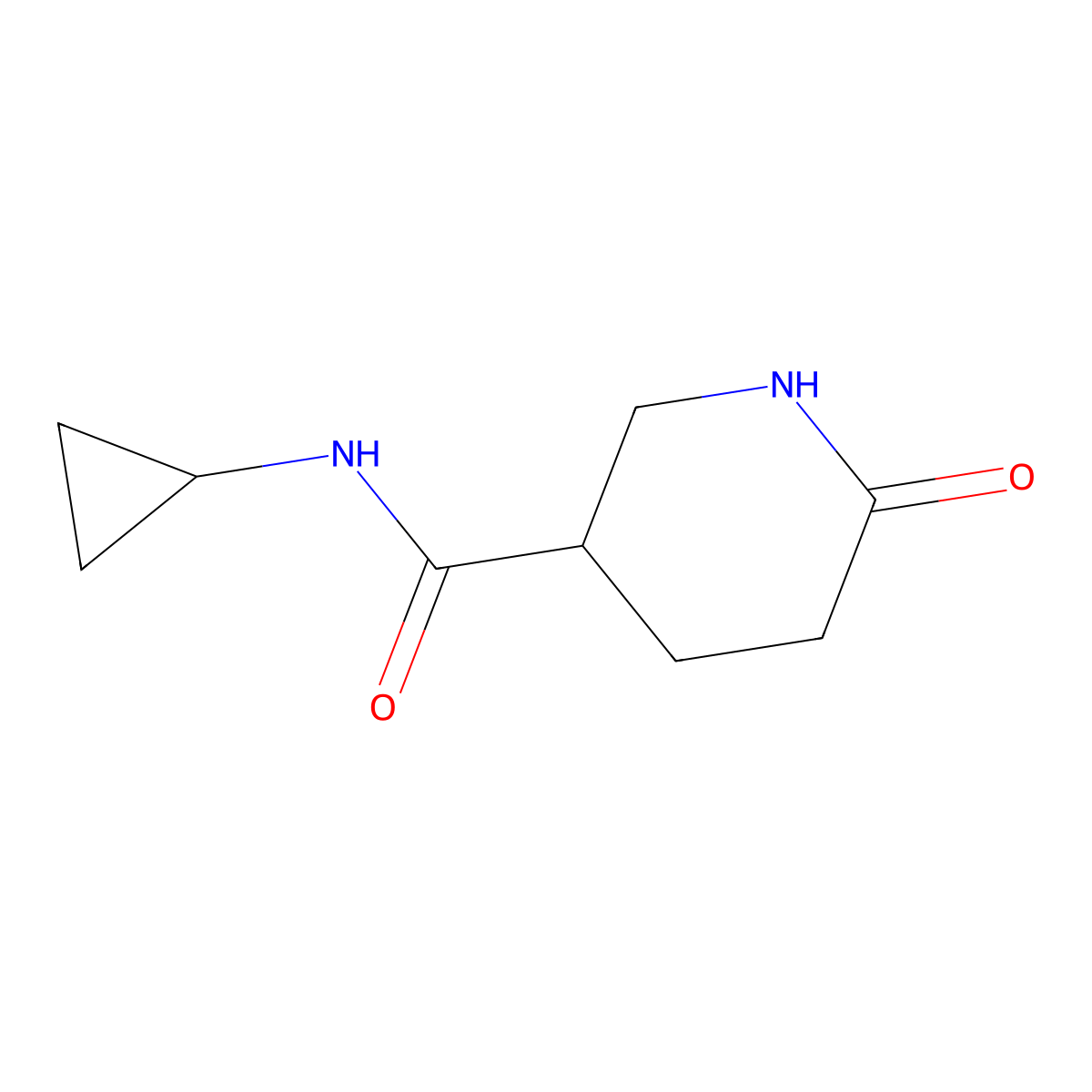 N-cyclopropyl-6-oxopiperidine-3-carboxamide molecular structure, CAS 1495025-22-3