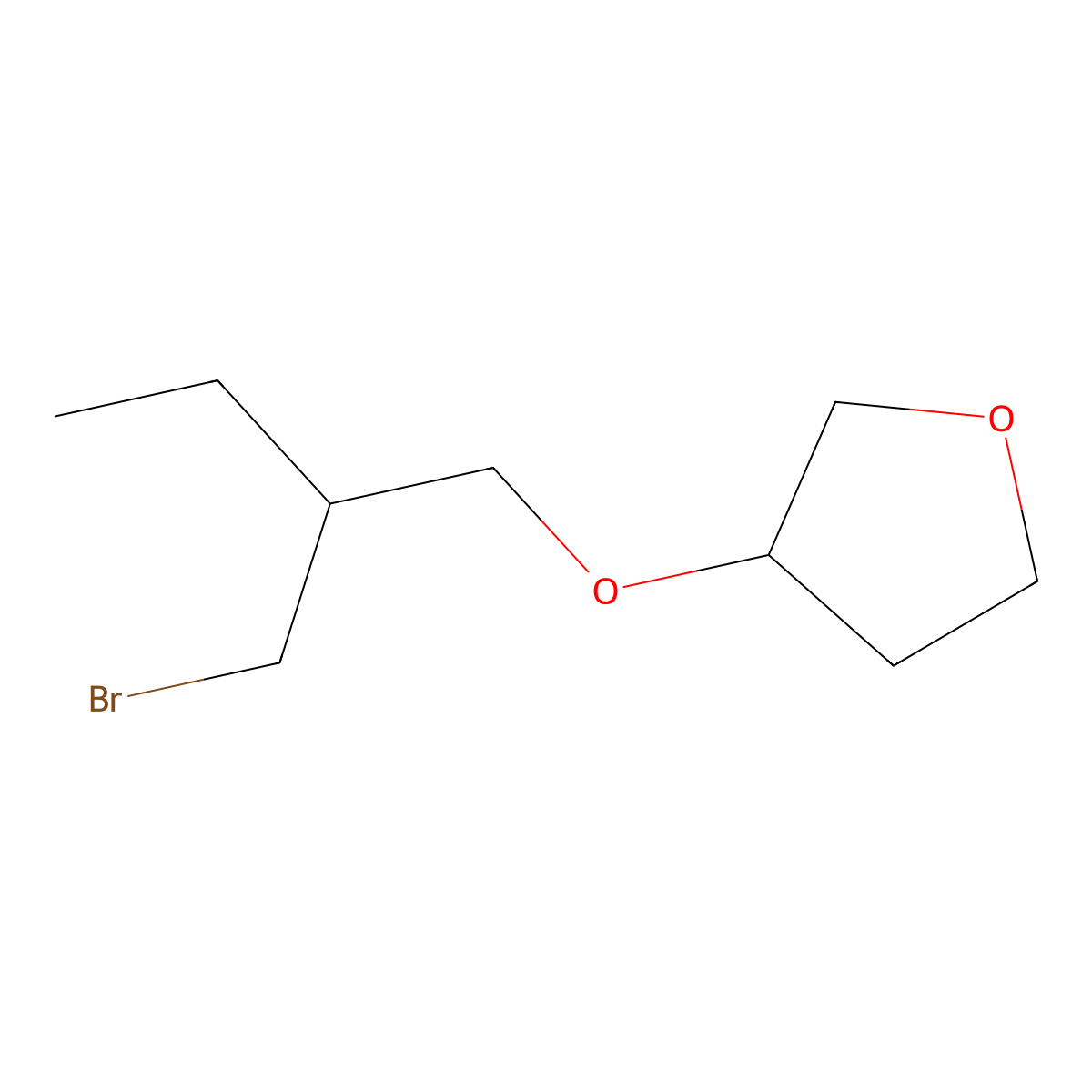 3-[2-(Bromomethyl)butoxy]oxolane molecular structure, CAS 1495025-55-2