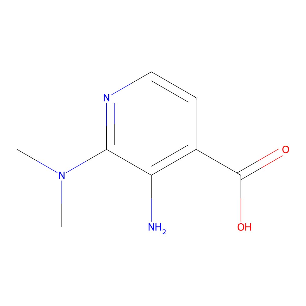 3-Amino-2-(dimethylamino)pyridine-4-carboxylic acid molecular structure, CAS 1495029-00-9
