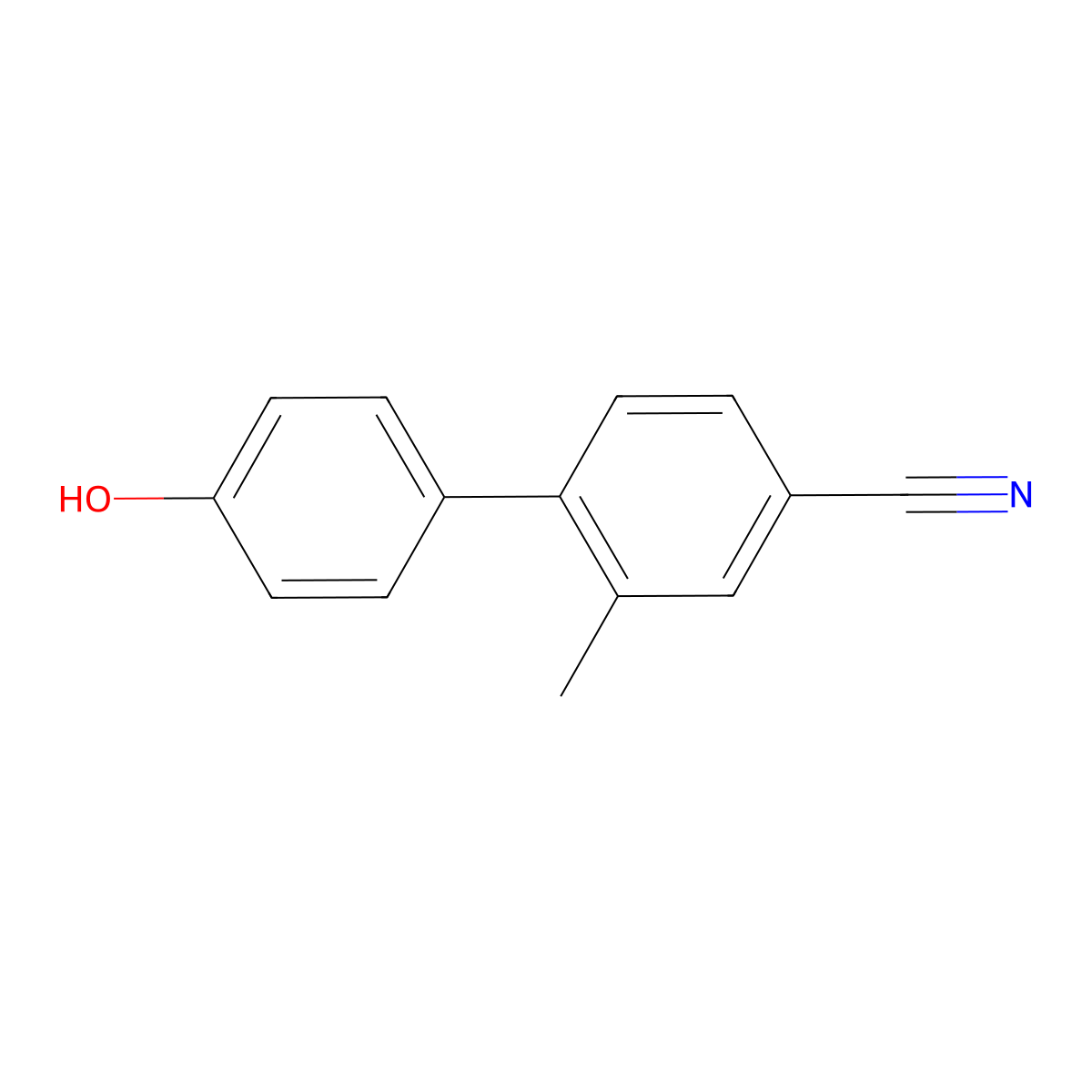 4'-Hydroxy-2-methyl-1,1'-biphenyl-4-carbonitrile molecular structure, CAS 149505-48-6