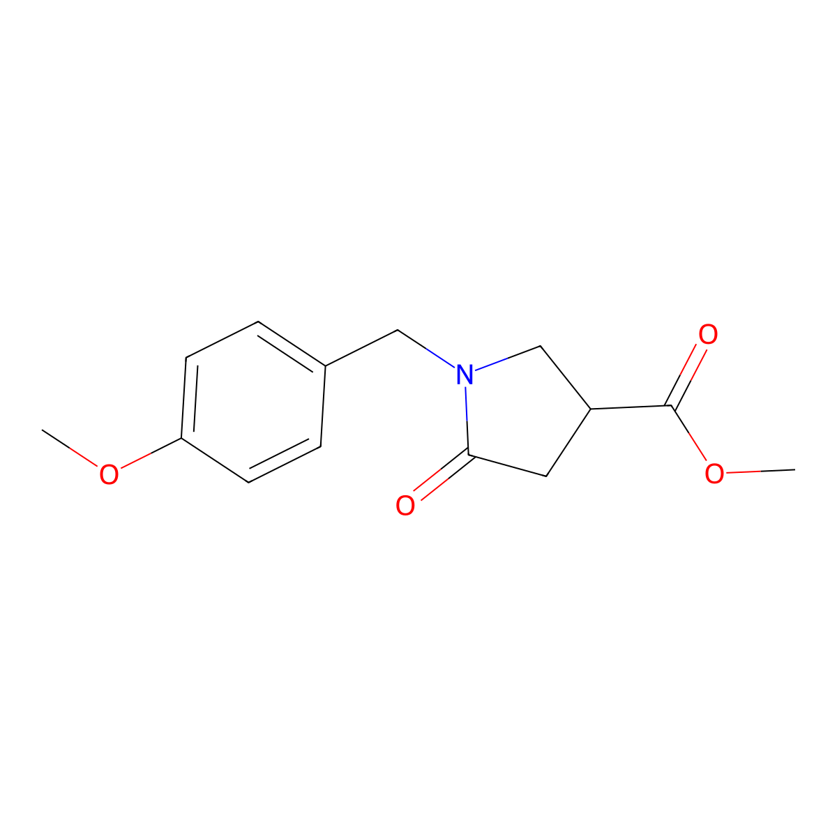 Methyl 1-(4-methoxybenzyl)-5-oxopyrrolidine-3-carboxylate molecular structure, CAS 149505-71-5
