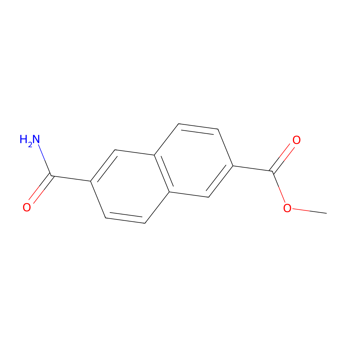 Methyl 6-carbamoylnaphthalene-2-carboxylate molecular structure, CAS 149505-88-4