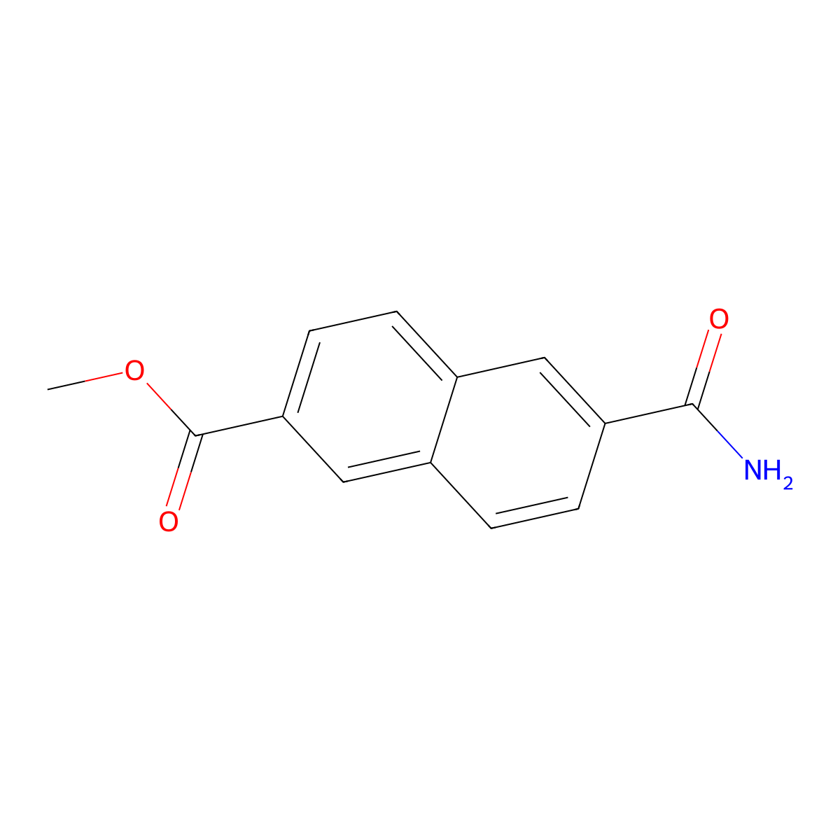 Methyl 6-carbamoylnaphthalene-2-carboxylate molecular structure, CAS 149505-88-4