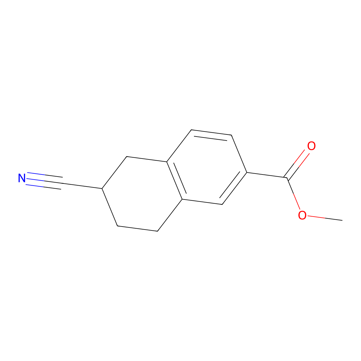Methyl 6-cyano-5,6,7,8-tetrahydronaphthalene-2-carboxylate molecular structure, CAS 149505-92-0