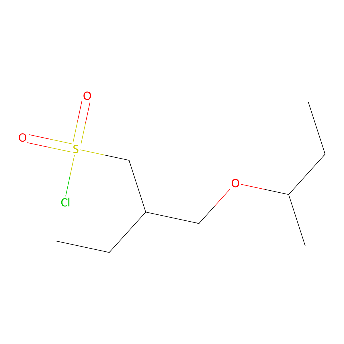 2-(Sec-butoxymethyl)butane-1-sulfonyl chloride molecular structure, CAS 1495053-82-1