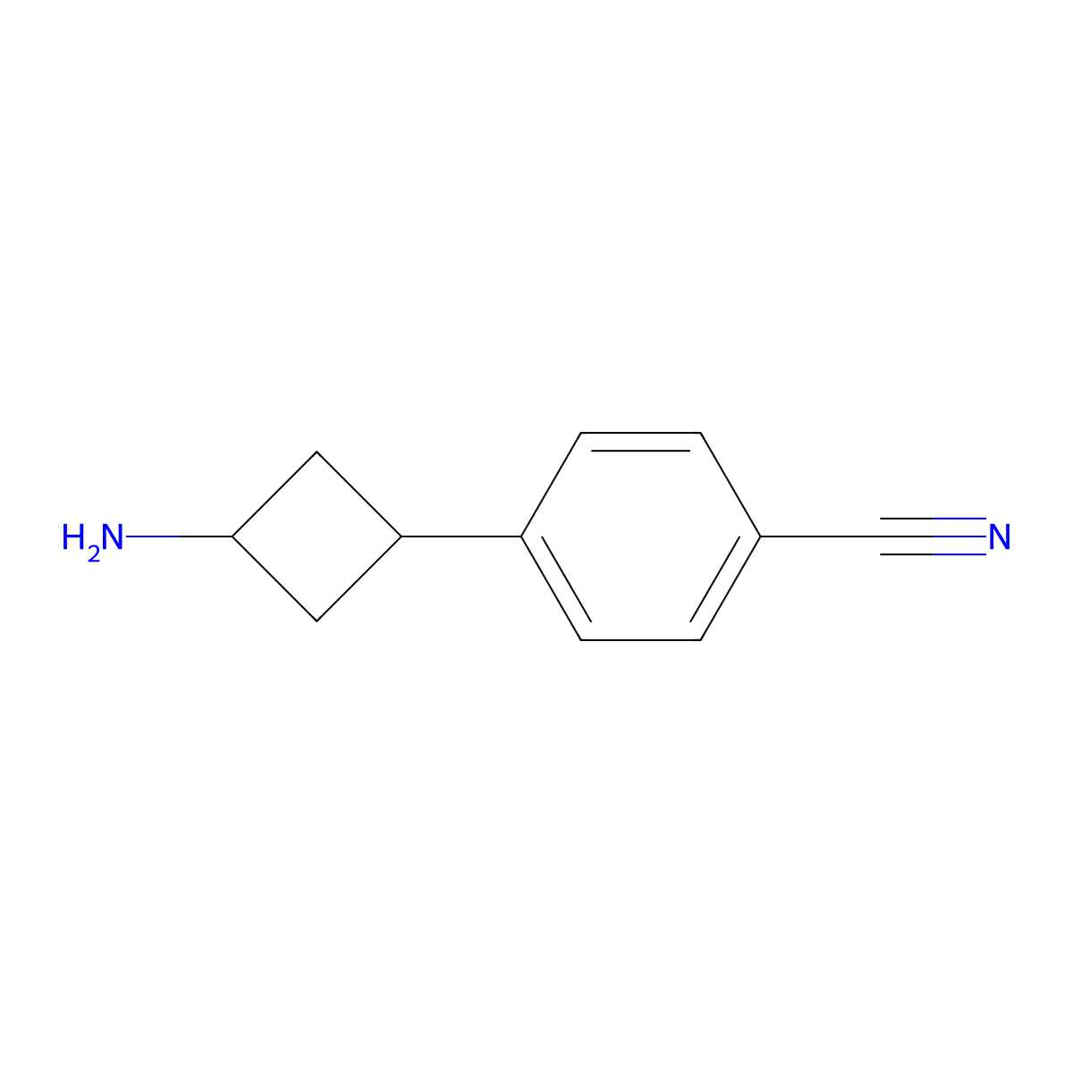 4-(3-Aminocyclobutyl)benzonitrile molecular structure, CAS 149506-15-0