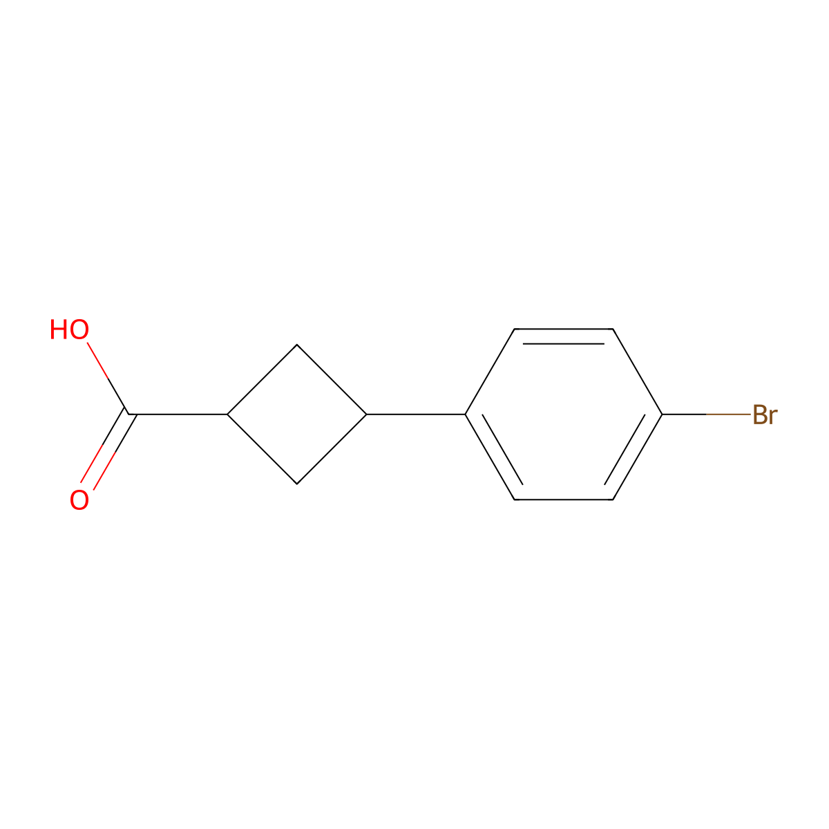 3-(4-Bromophenyl)cyclobutane-1-carboxylic acid molecular structure, CAS 149506-16-1