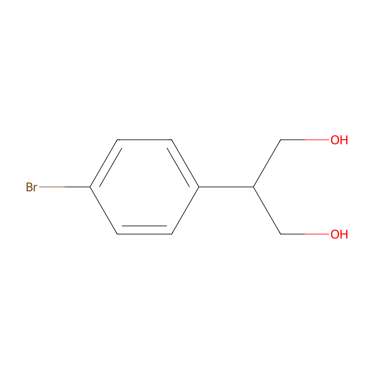 2-(4-Bromophenyl)propane-1,3-diol molecular structure, CAS 149506-34-3