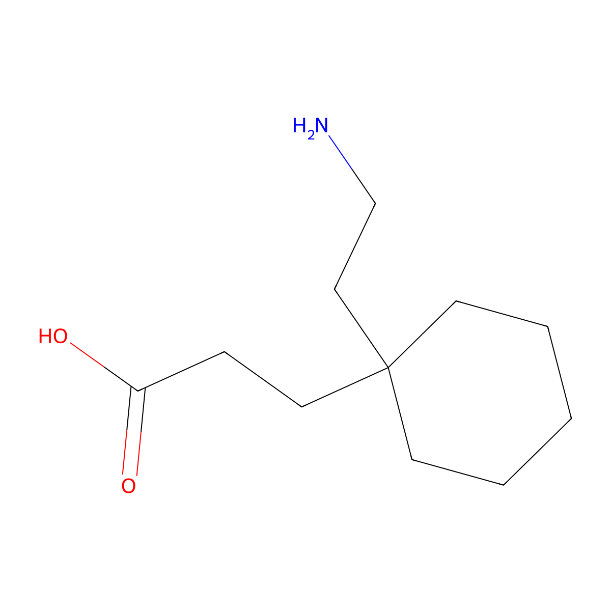 3-[1-(2-Aminoethyl)cyclohexyl]propanoic acid molecular structure, CAS 1495061-84-1