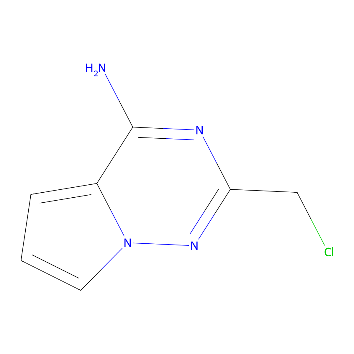 2-(Chloromethyl)pyrrolo[2,1-f][1,2,4]triazin-4-amine molecular structure, CAS 1495062-99-1