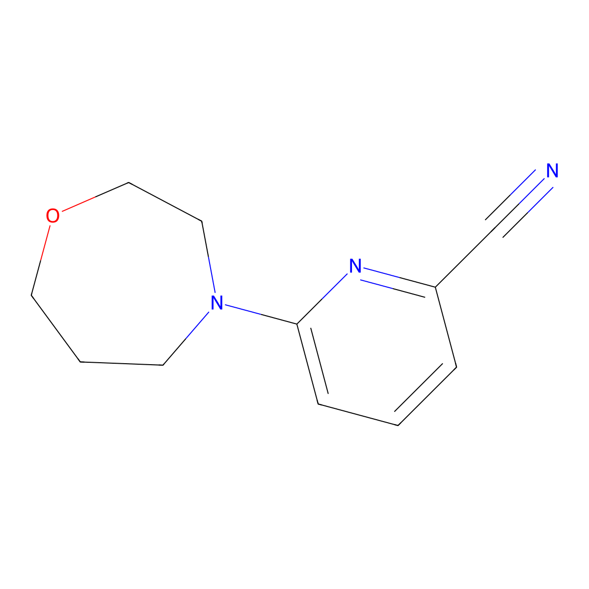 6-(1,4-Oxazepan-4-yl)pyridine-2-carbonitrile molecular structure, CAS 1495064-75-9