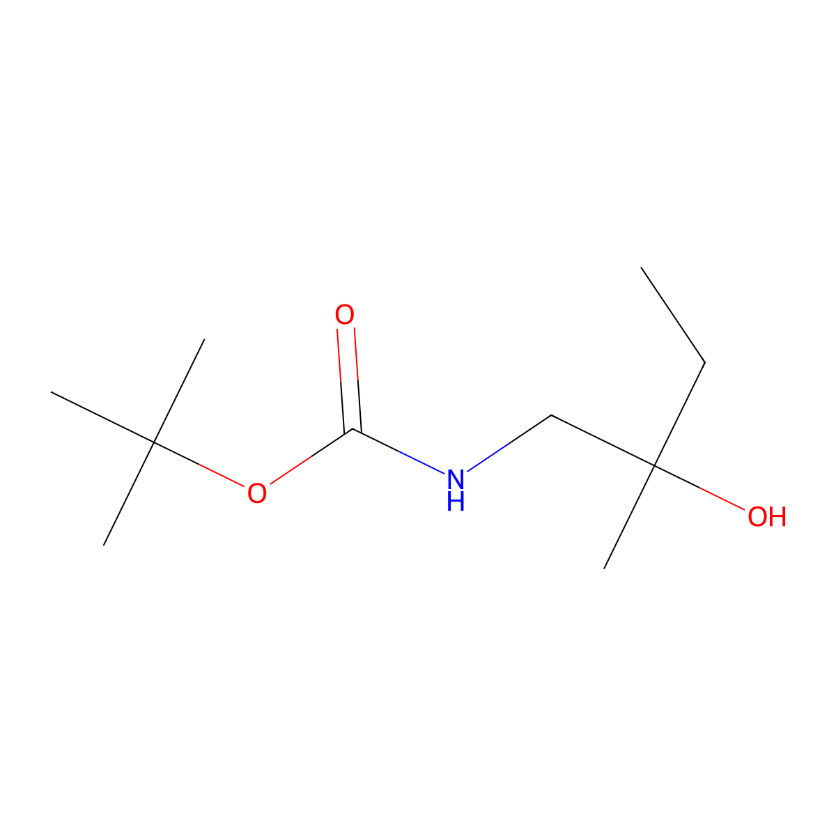 Tert-butyl (2-hydroxy-2-methylbutyl)carbamate molecular structure, CAS 1495067-85-0