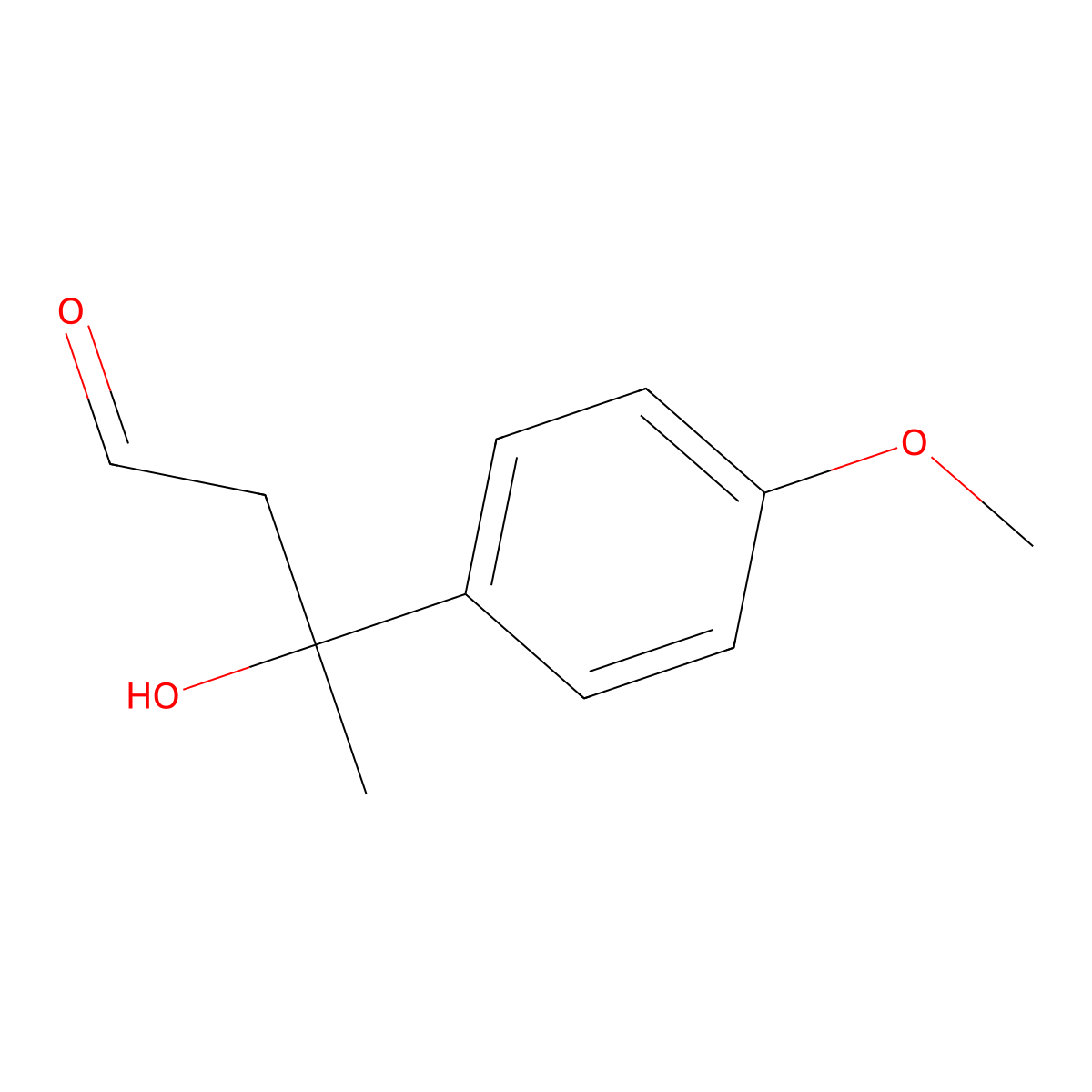 3-Hydroxy-3-(4-methoxyphenyl)butanal molecular structure, CAS 1495080-14-2