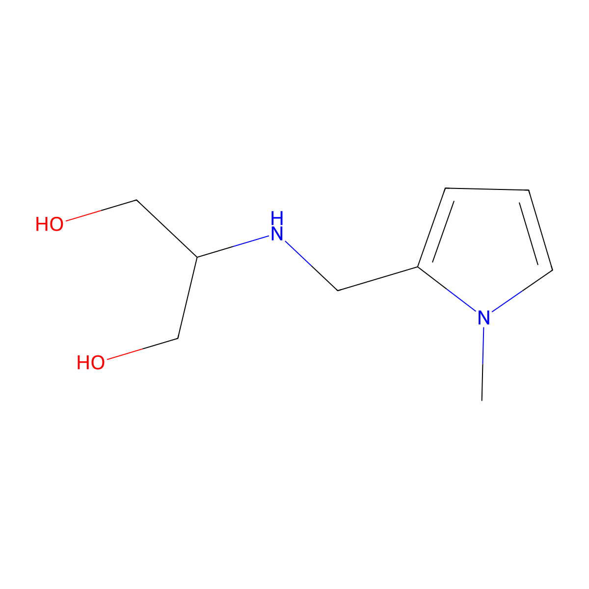2-{[(1-methyl-1H-pyrrol-2-yl)methyl]amino}propane-1,3-diol molecular structure, CAS 1495092-02-8