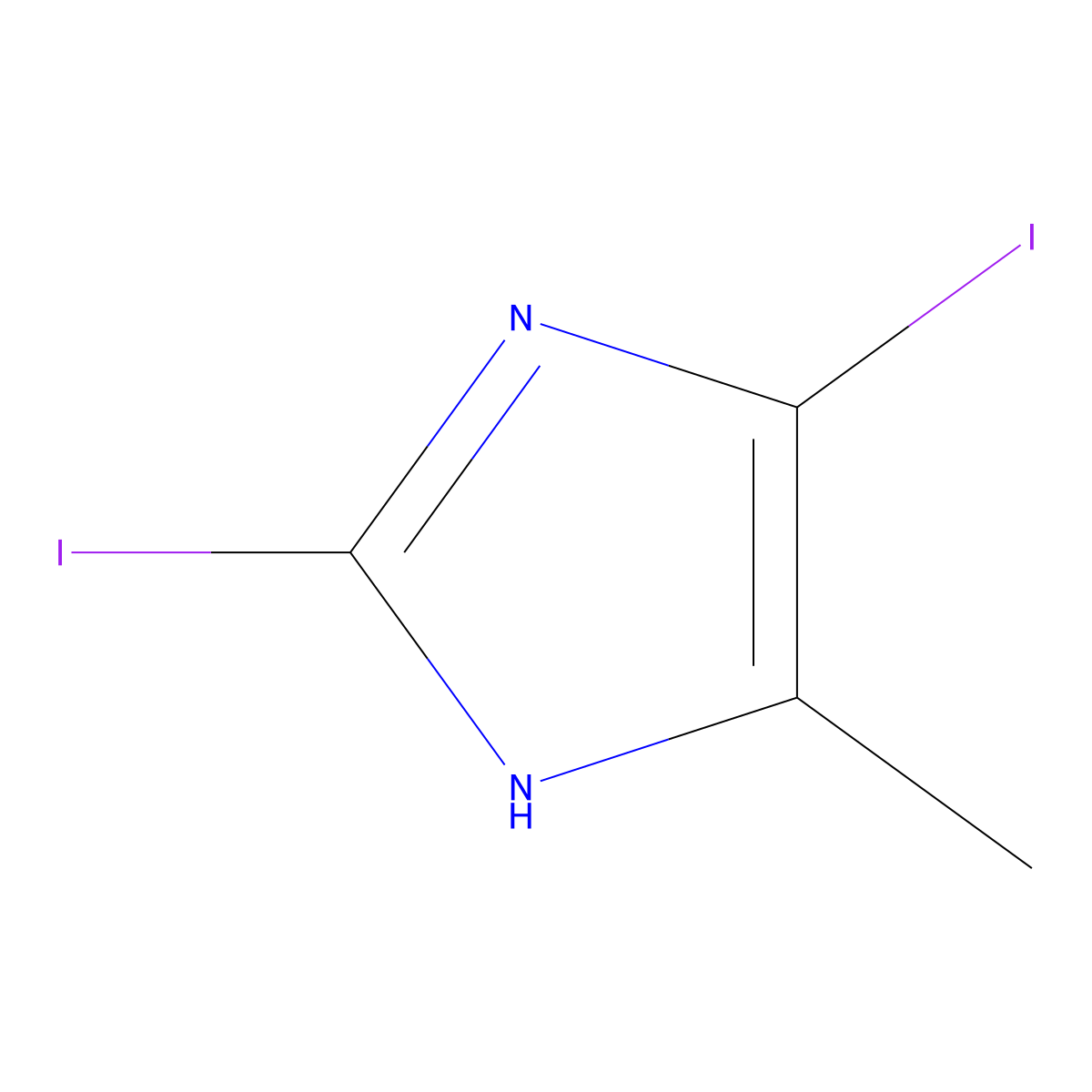 2,5-Diiodo-4-methyl-1H-imidazole molecular structure, CAS 149510-85-0
