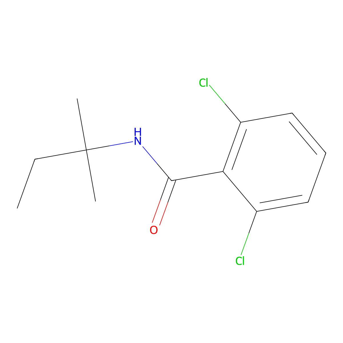 2,6-dichloro-N-(2-methylbutan-2-yl)benzamide molecular structure, CAS 149511-81-9
