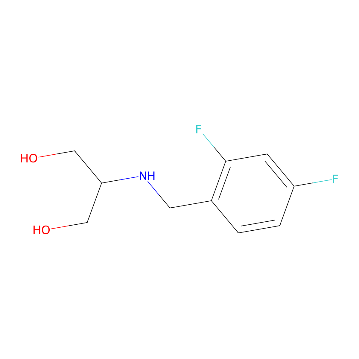 2-{[(2,4-Difluorophenyl)methyl]amino}propane-1,3-diol molecular structure, CAS 1495110-95-6