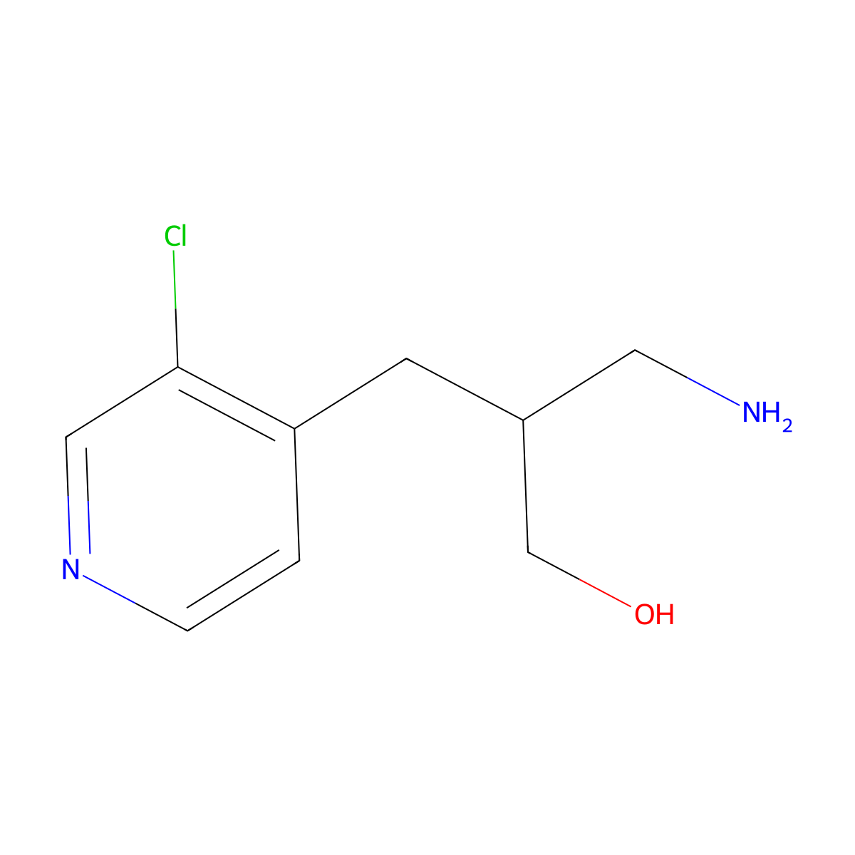 3-Amino-2-[(3-chloropyridin-4-yl)methyl]propan-1-ol molecular structure, CAS 1495116-40-9