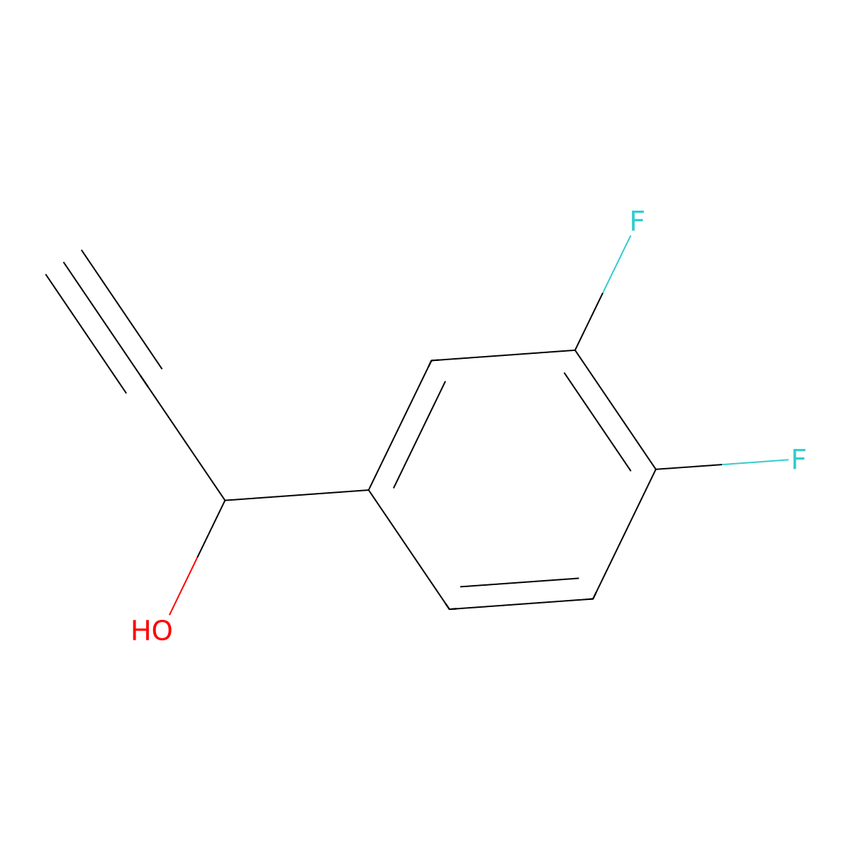 1-(3,4-Difluorophenyl)prop-2-yn-1-ol molecular structure, CAS 1495122-92-3
