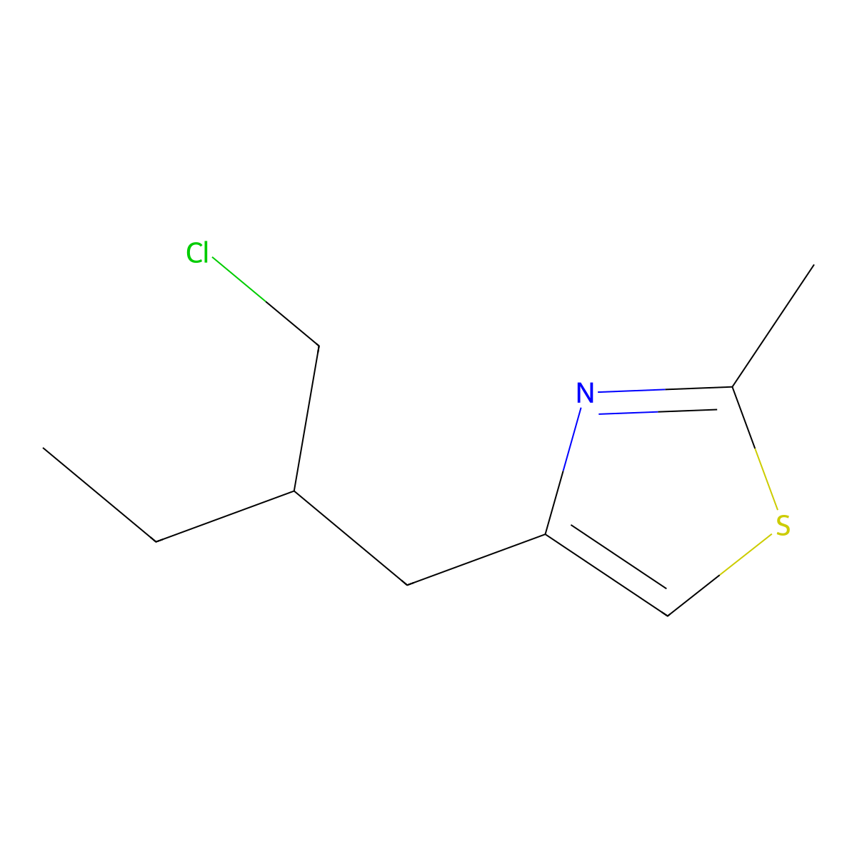 4-(2-(Chloromethyl)butyl)-2-methylthiazole molecular structure, CAS 1495126-25-4