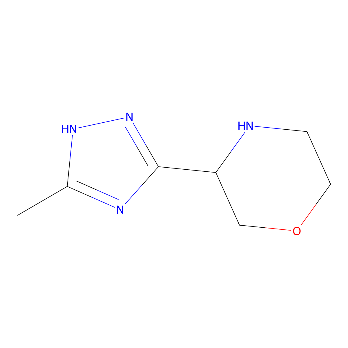 3-(3-methyl-1H-1,2,4-triazol-5-yl)morpholine molecular structure, CAS 1495130-57-8