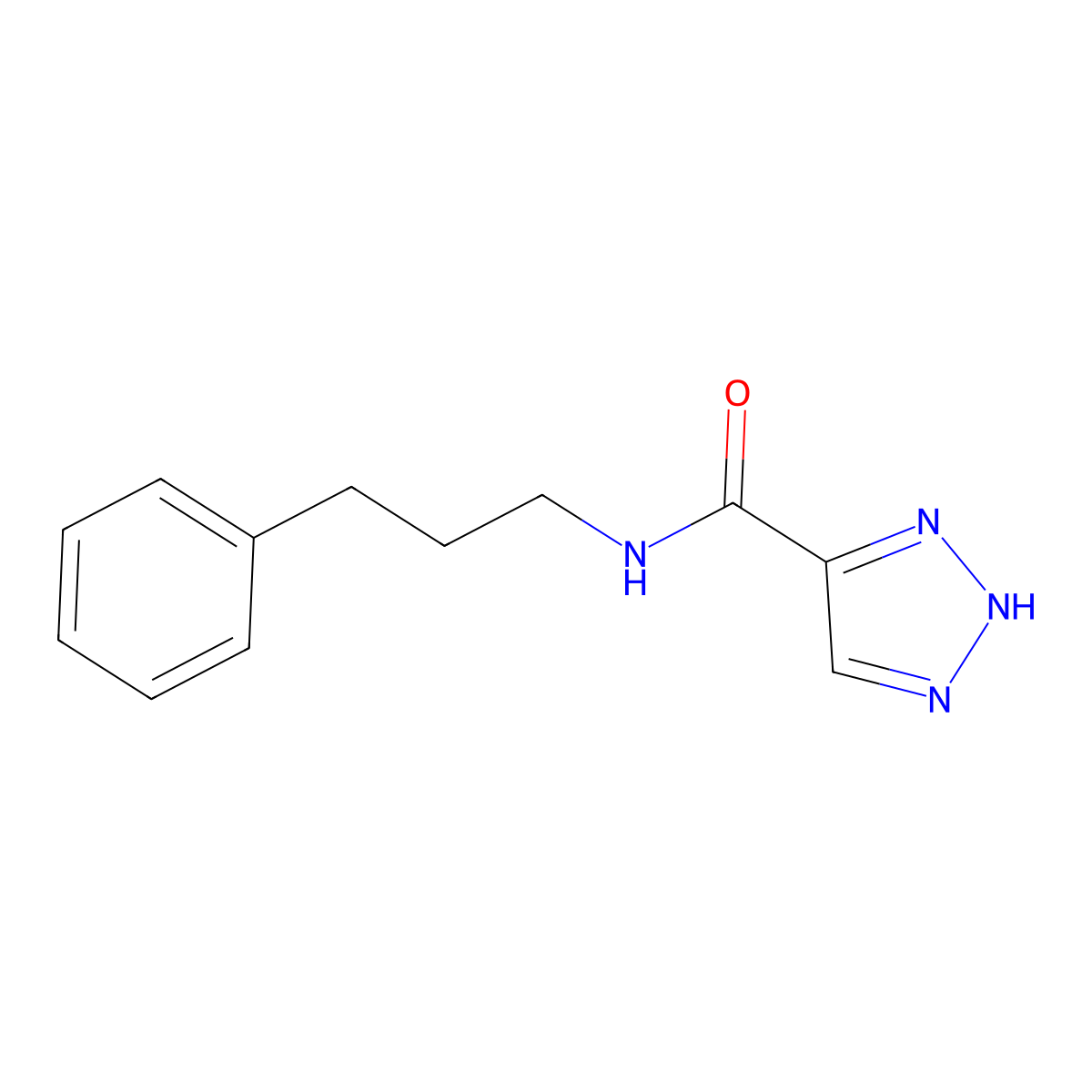 N-(3-phenylpropyl)-1H-1,2,3-triazole-5-carboxamide molecular structure, CAS 1495144-01-8