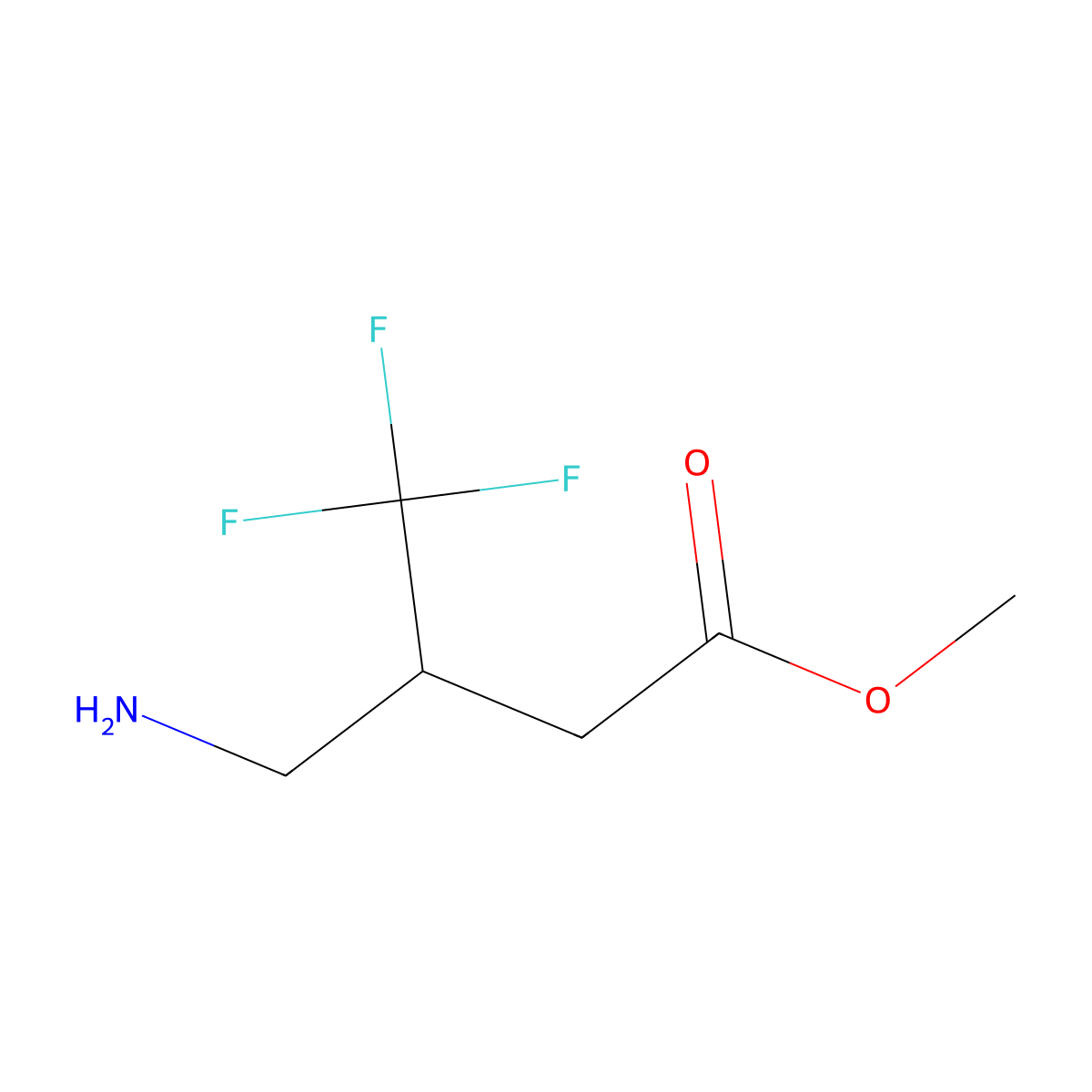 Methyl 3-(aminomethyl)-4,4,4-trifluorobutanoate molecular structure, CAS 1495146-87-6
