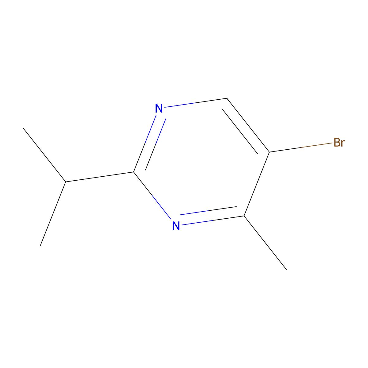 5-Bromo-4-methyl-2-(propan-2-yl)pyrimidine molecular structure, CAS 1495147-32-4